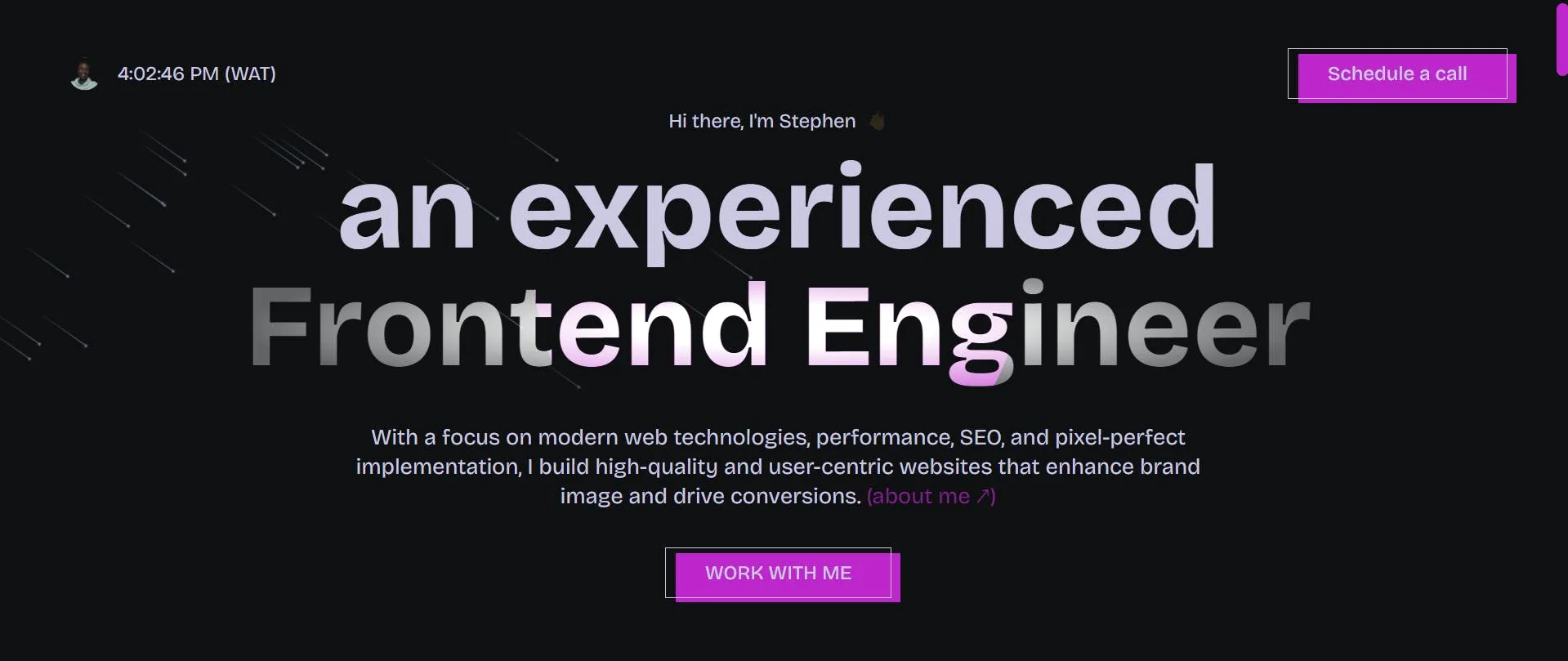 An image of Stephen Gbologade website.