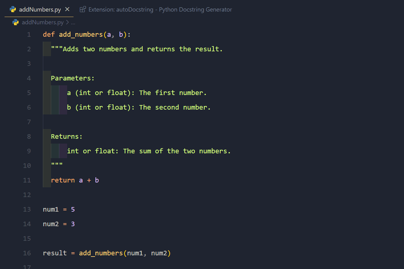 Docstrings generated with the autoDocstring VSCode extension.