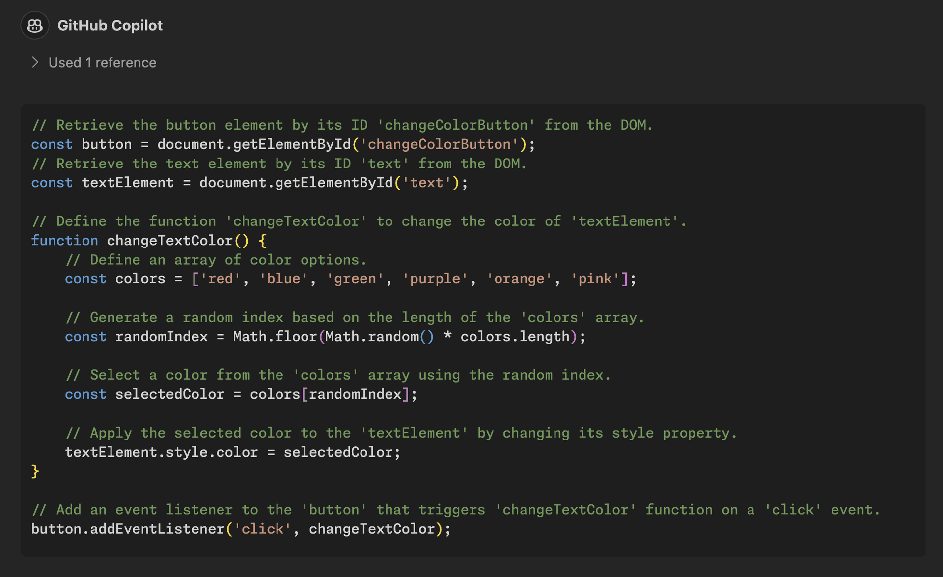 code documentation with GitHub Copilot