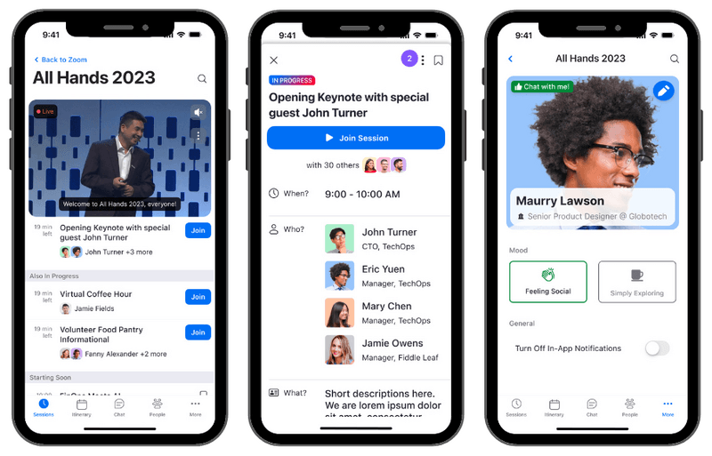 Zoom Events mobile app
