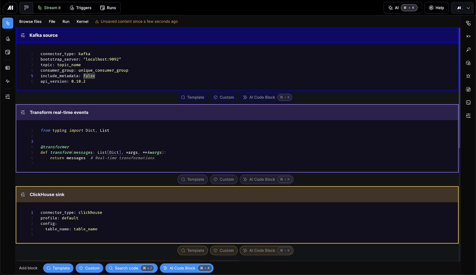 Mage AI’s code editor interface