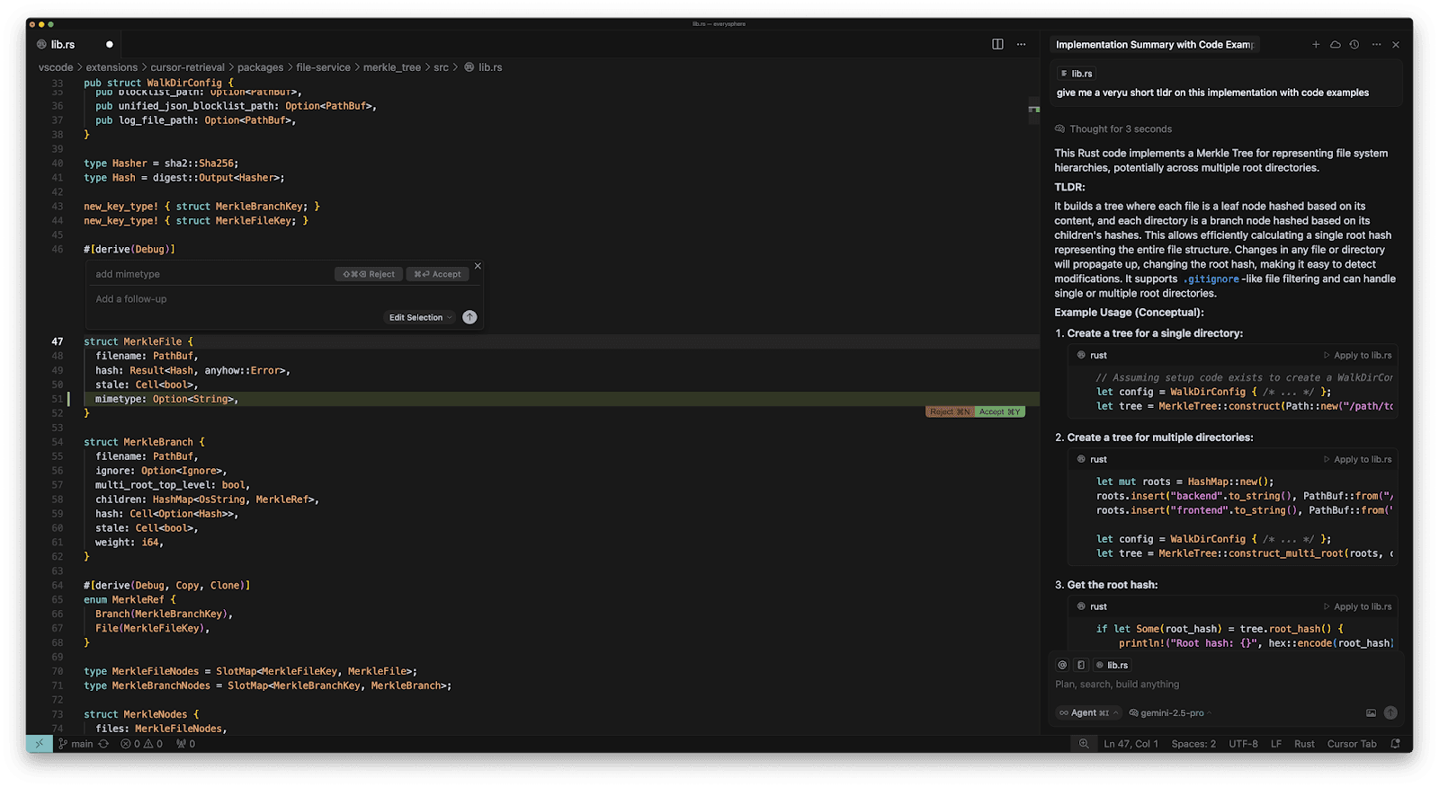 Cursor’s AI code editor interface