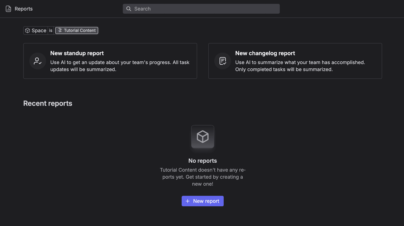 Interface for generating progress reports