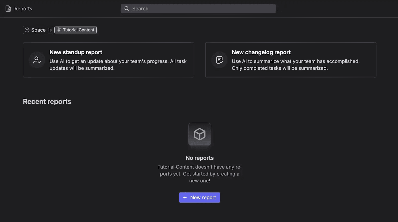 Interface for generating progress reports.