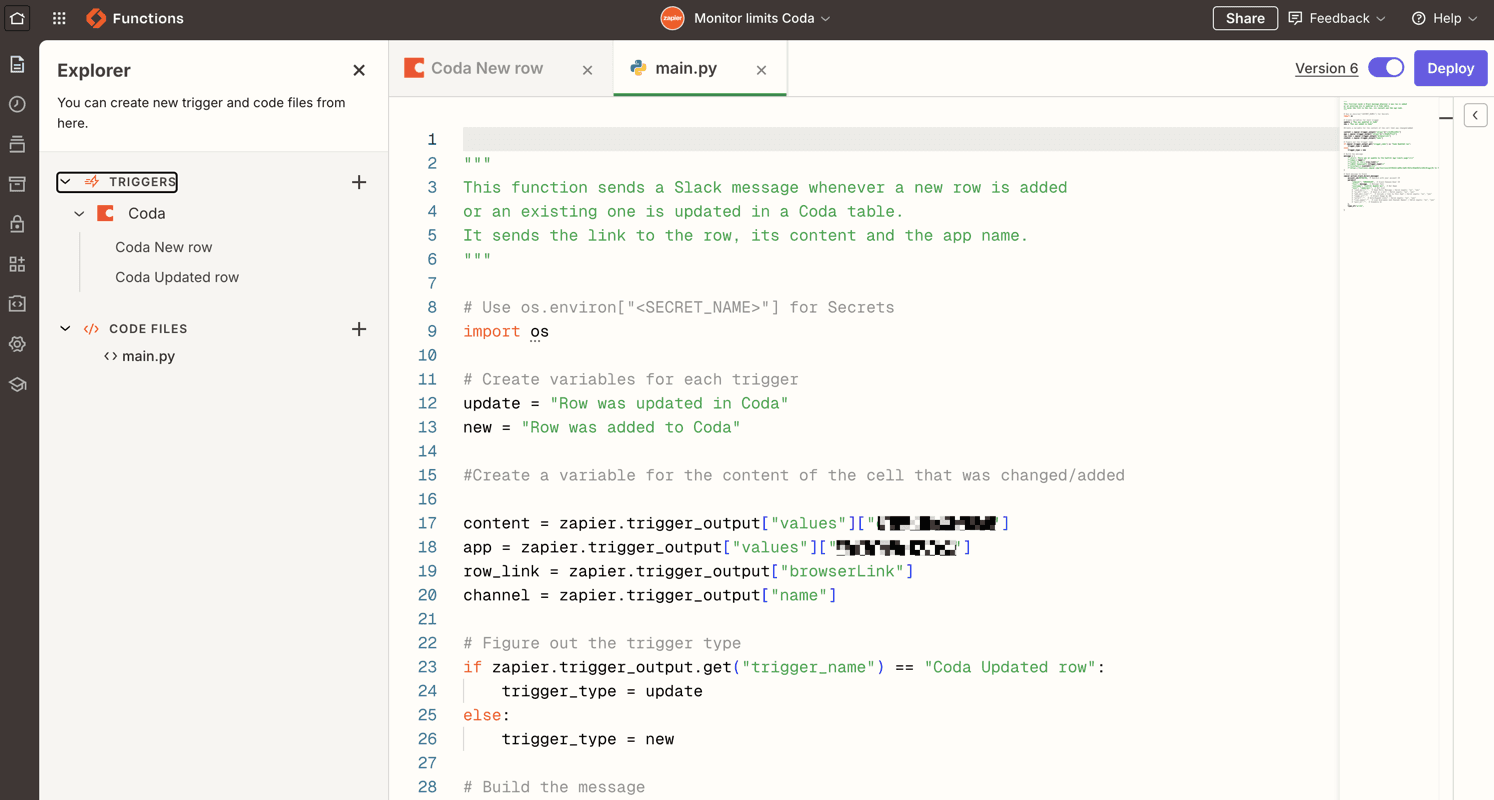 Zapier Functions’ interface