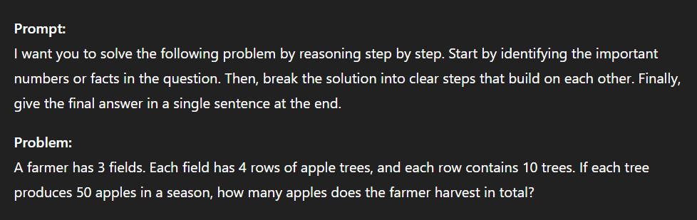 An example of a zero-shot CoT prompt in action