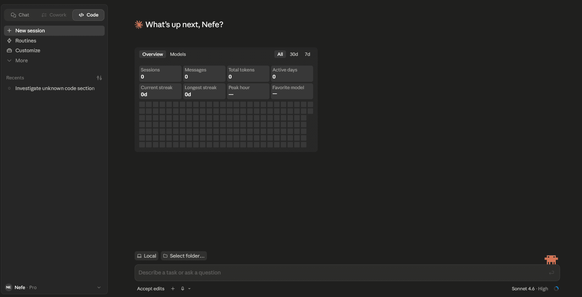 New coding session in Claude Code via the Claude desktop app