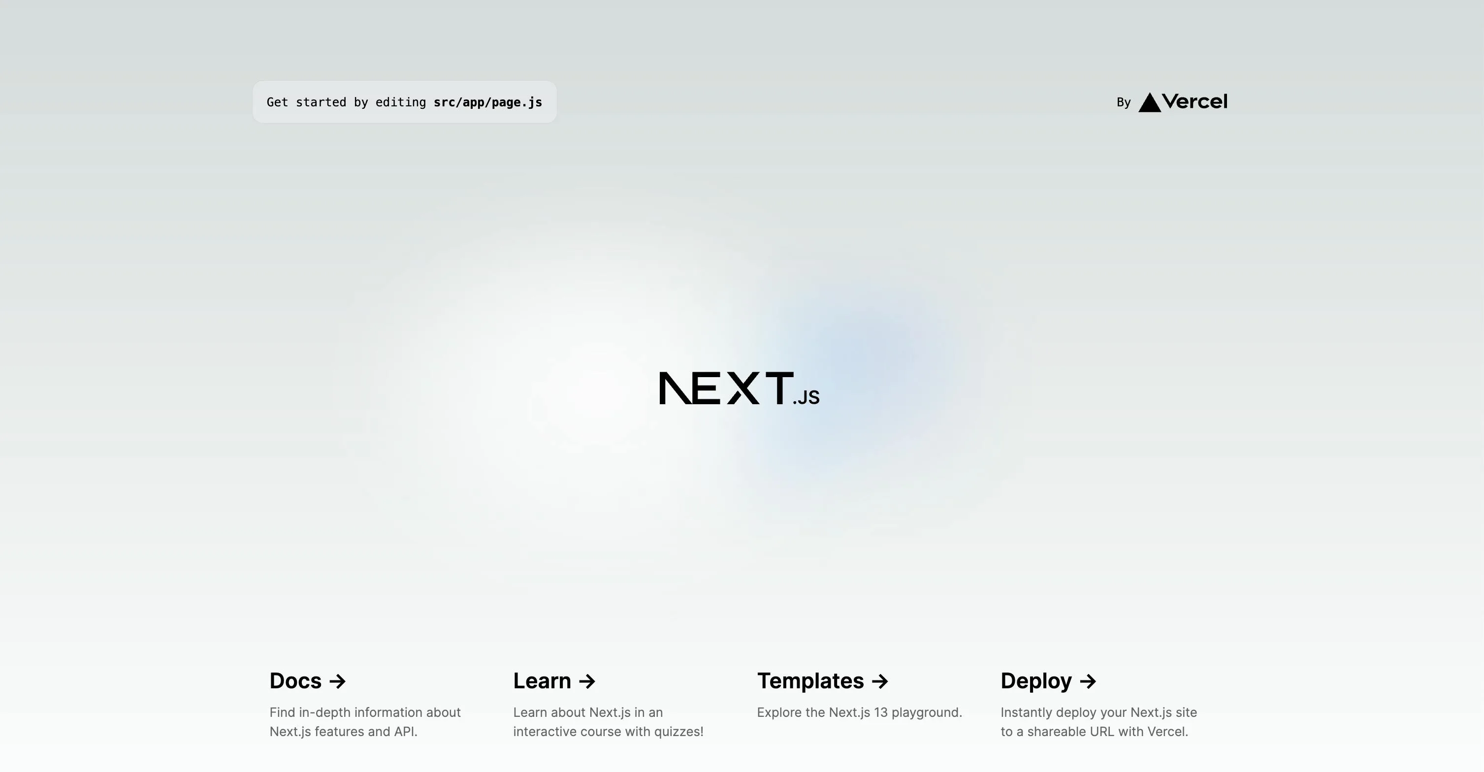An image of Next.js project homepage.
