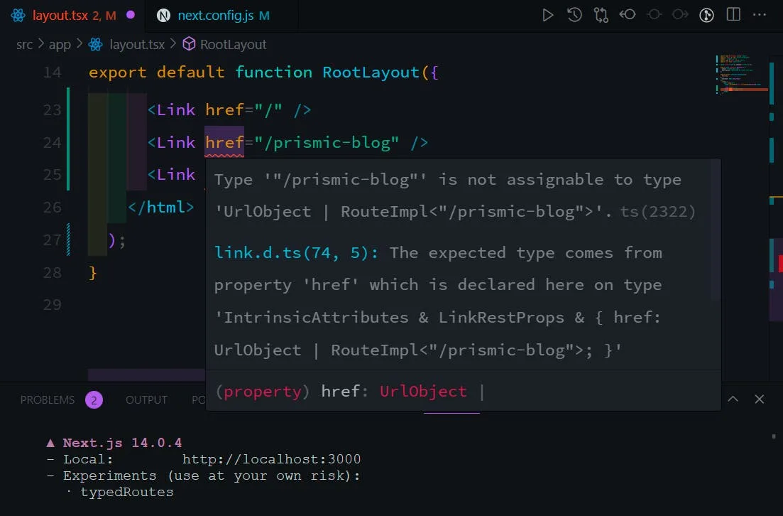 Statically typed links