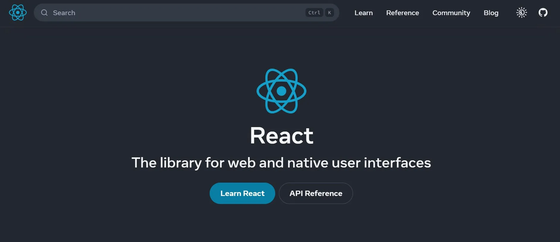 A image of React website.