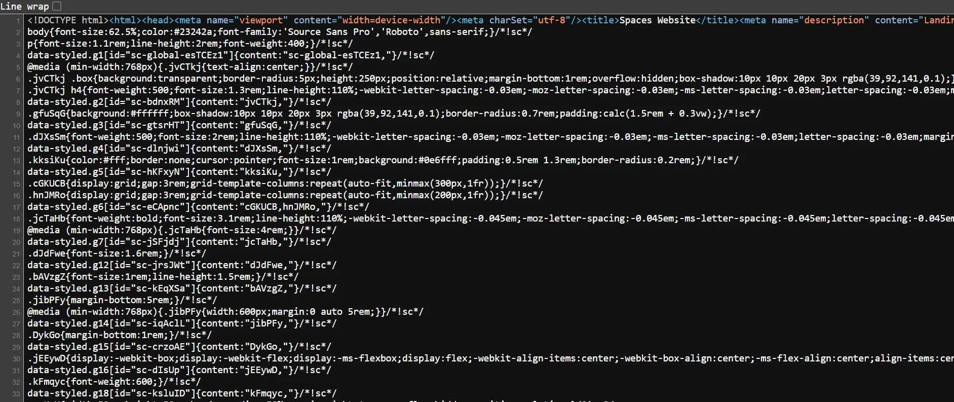 Server-side source code.