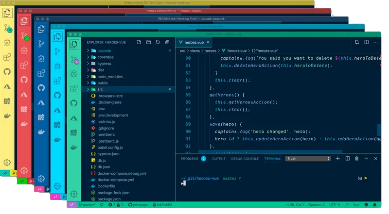 An image of the Peacock VSCode extension.