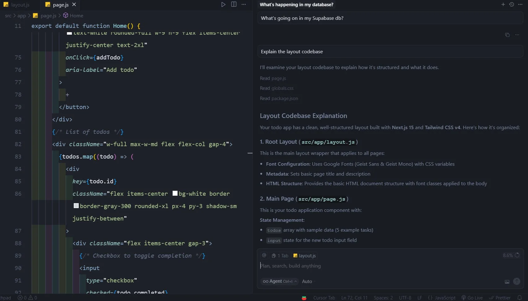 An image of Cursor assistant