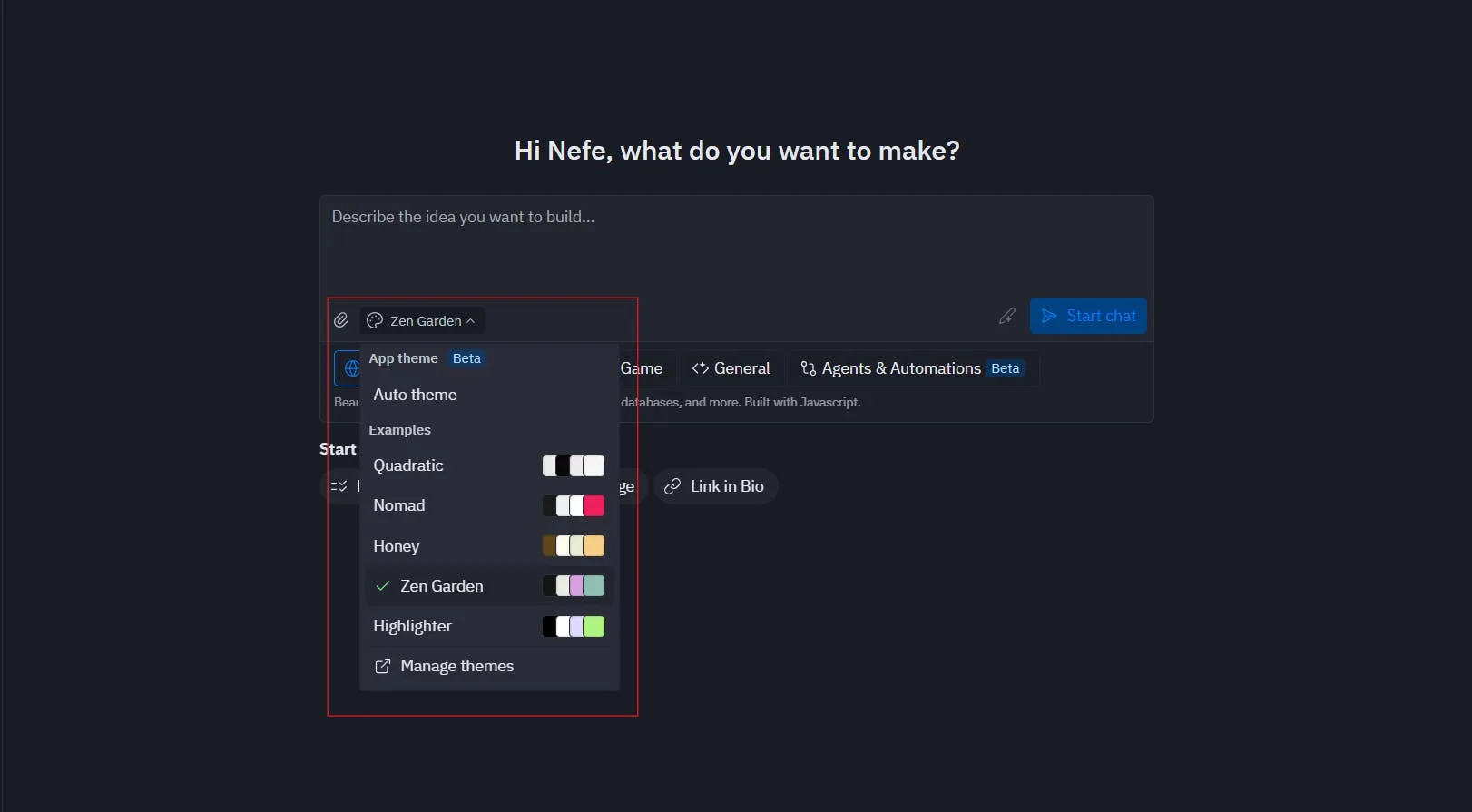 Replit chat interface image