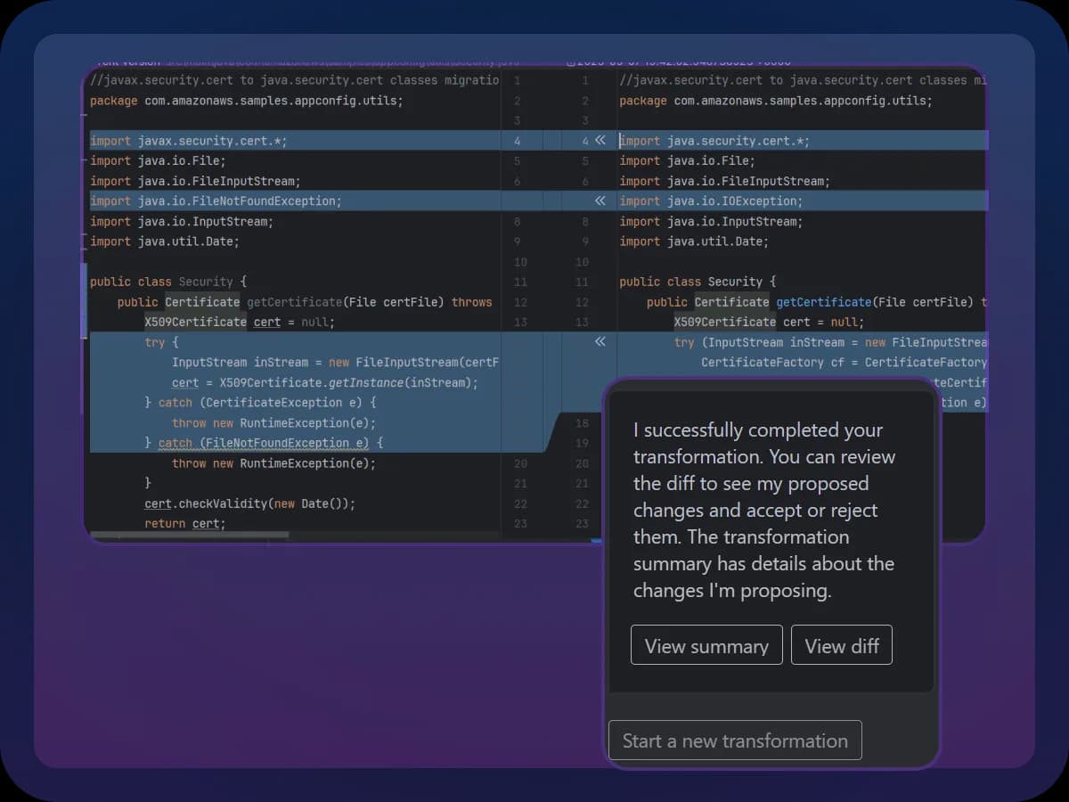 An image of code transformation