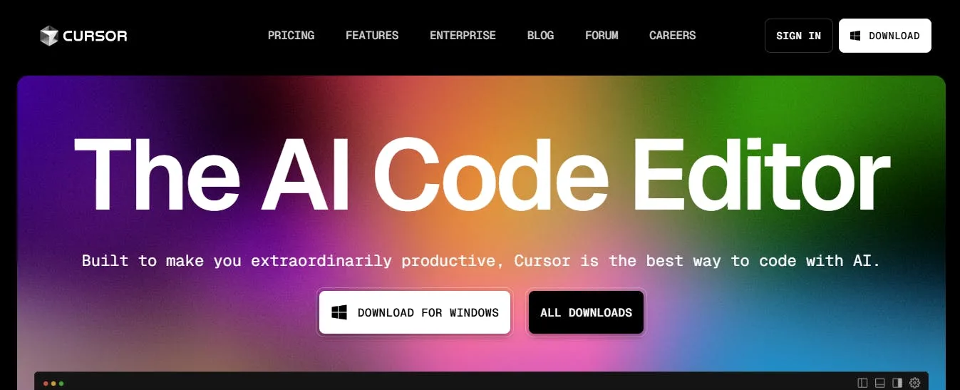 Image of Cursor AI website