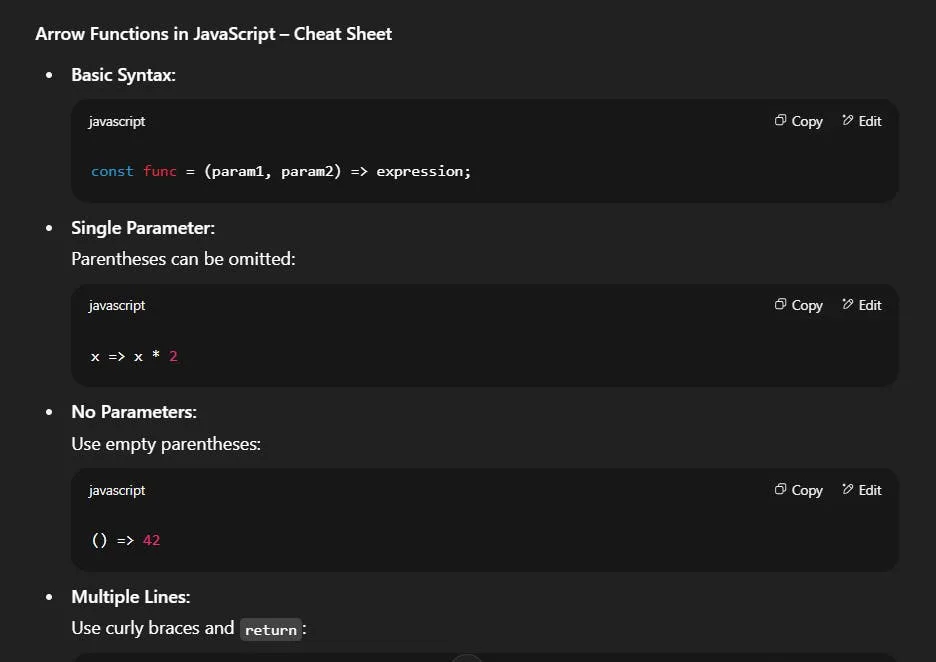 An image of ChatGPT prompt in bullet point list