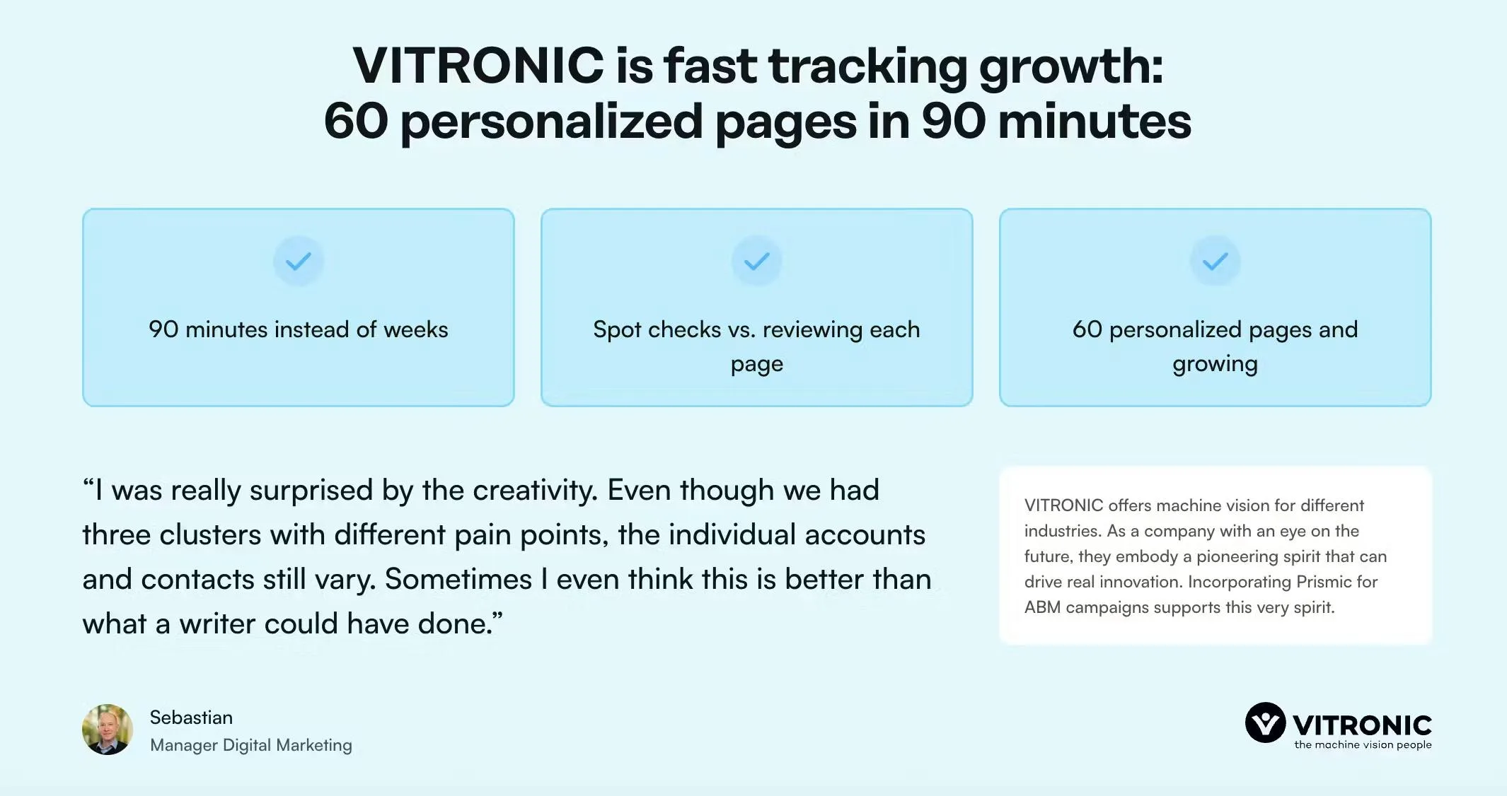 Image of Prismic testimonial from Vitronic